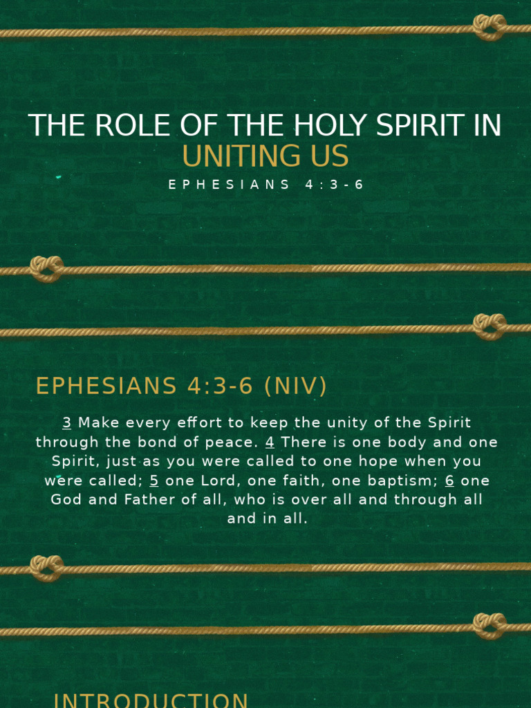 Holy Spirit's Role in Unity | PDF | Holy Spirit | Abrahamic Religions