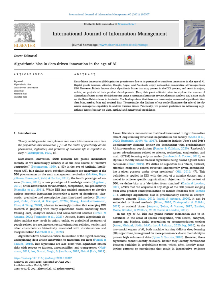 Addressing Algorithmic Bias in DDI | PDF | Machine Learning ...