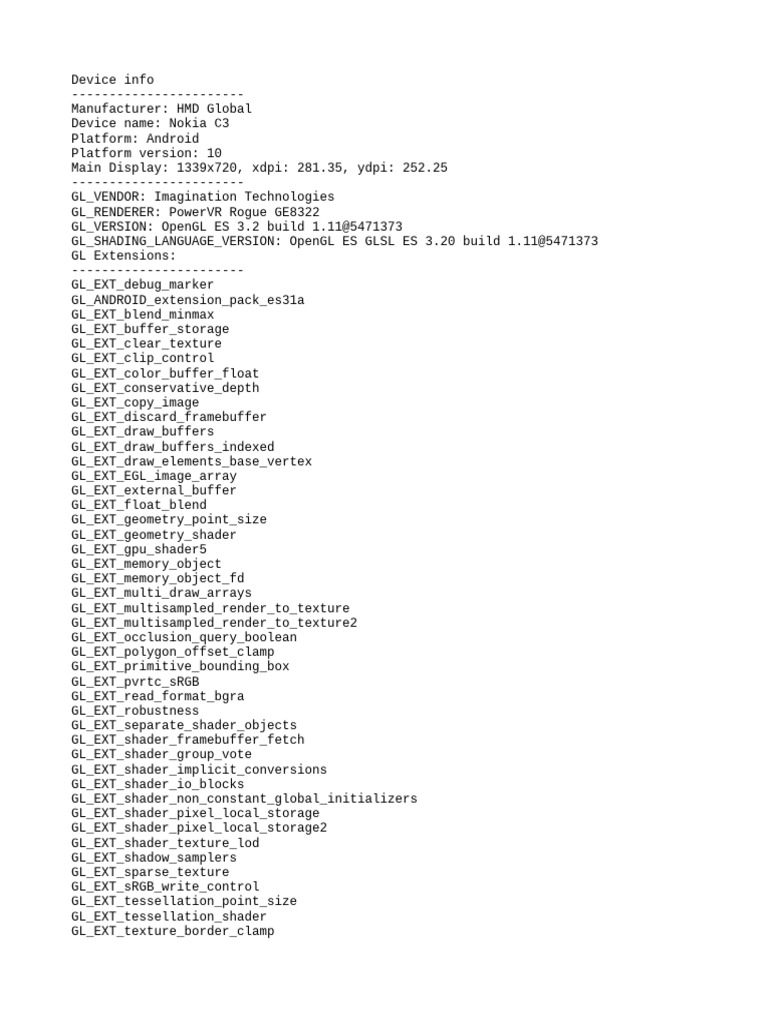 Devicespecs log pdf graphics software nokia