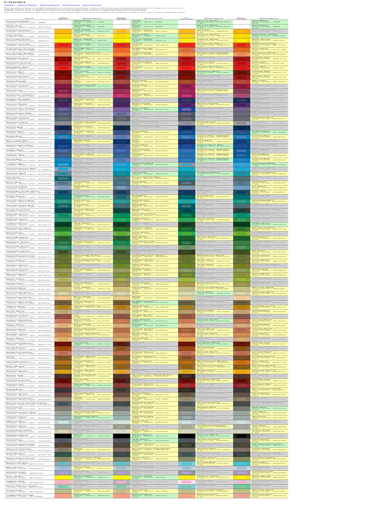 Citadel Paint Conversion Guide | PDF | Brown | Color