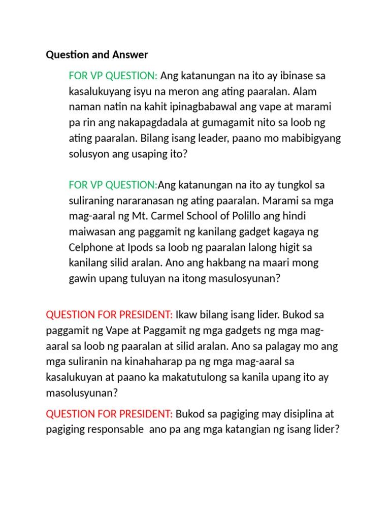 Question and Answer | PDF