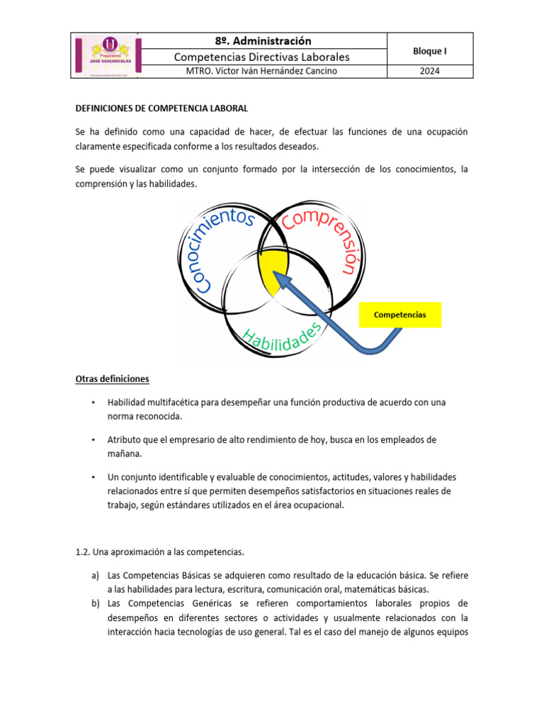 Definición y características de competencias laborales | PDF | Gestión ...