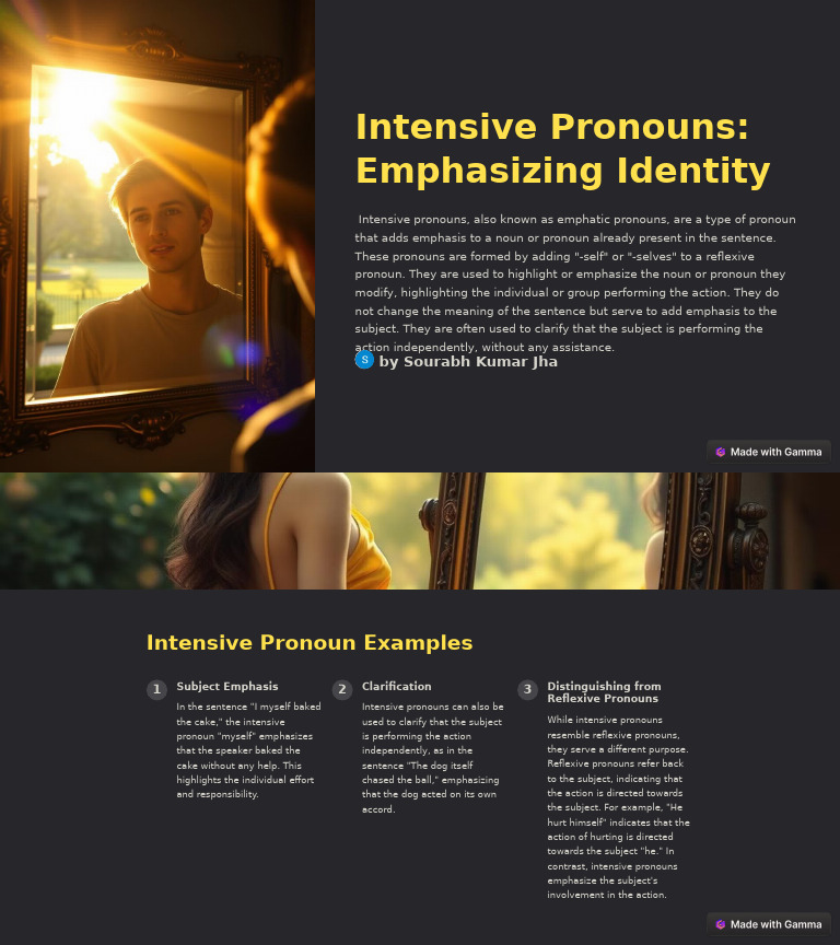 Intensive Pronouns Emphasizing Identity | PDF