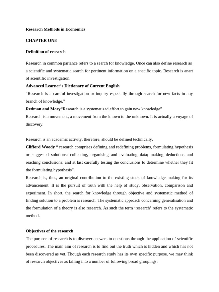 Research Methods in Economics Explained | PDF | Methodology | Hypothesis