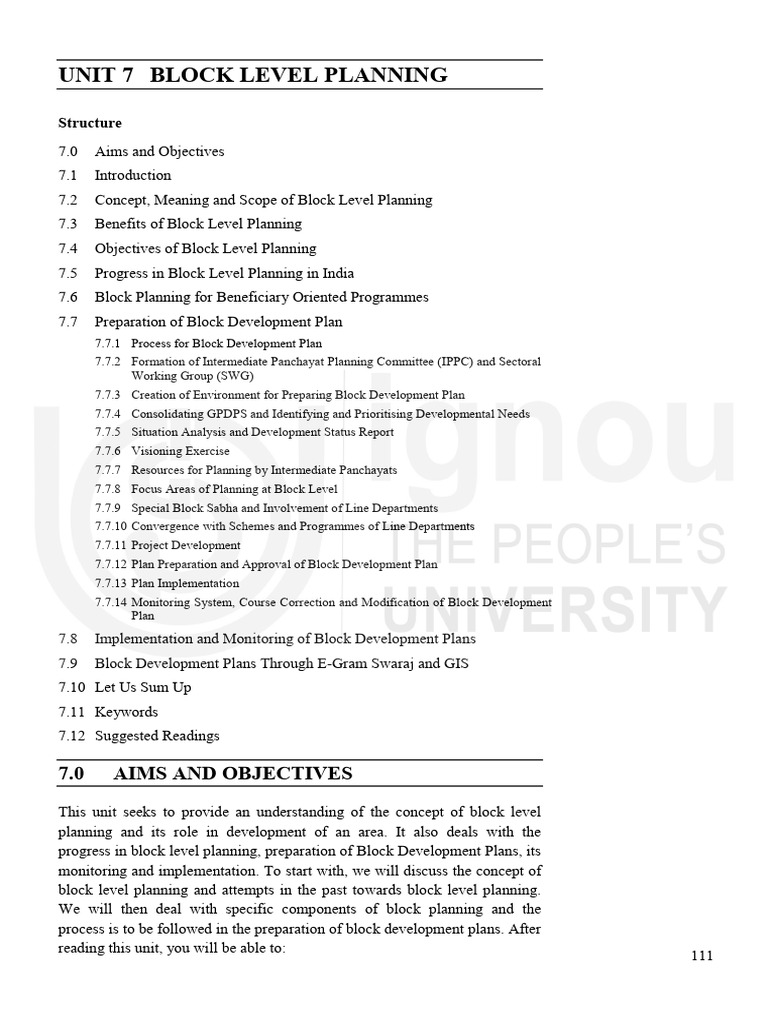 Block Level Planning in India Guide | PDF | Government Of India | Economies