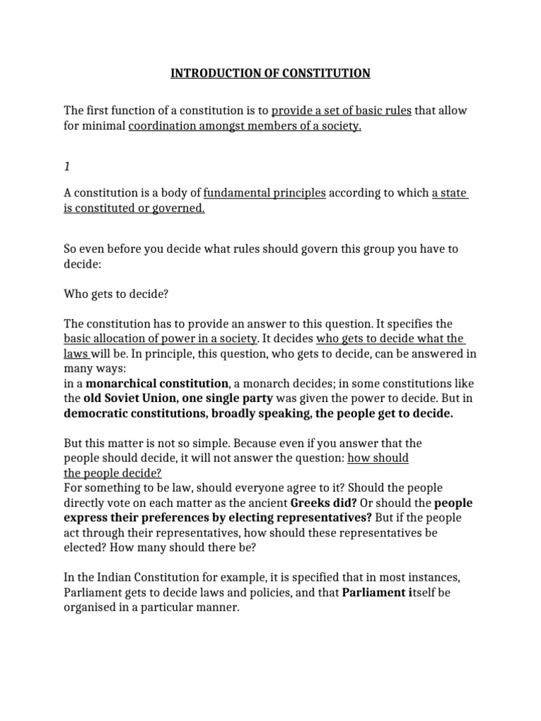 Functions of a Constitution Explained | PDF | Constitution | Parliament