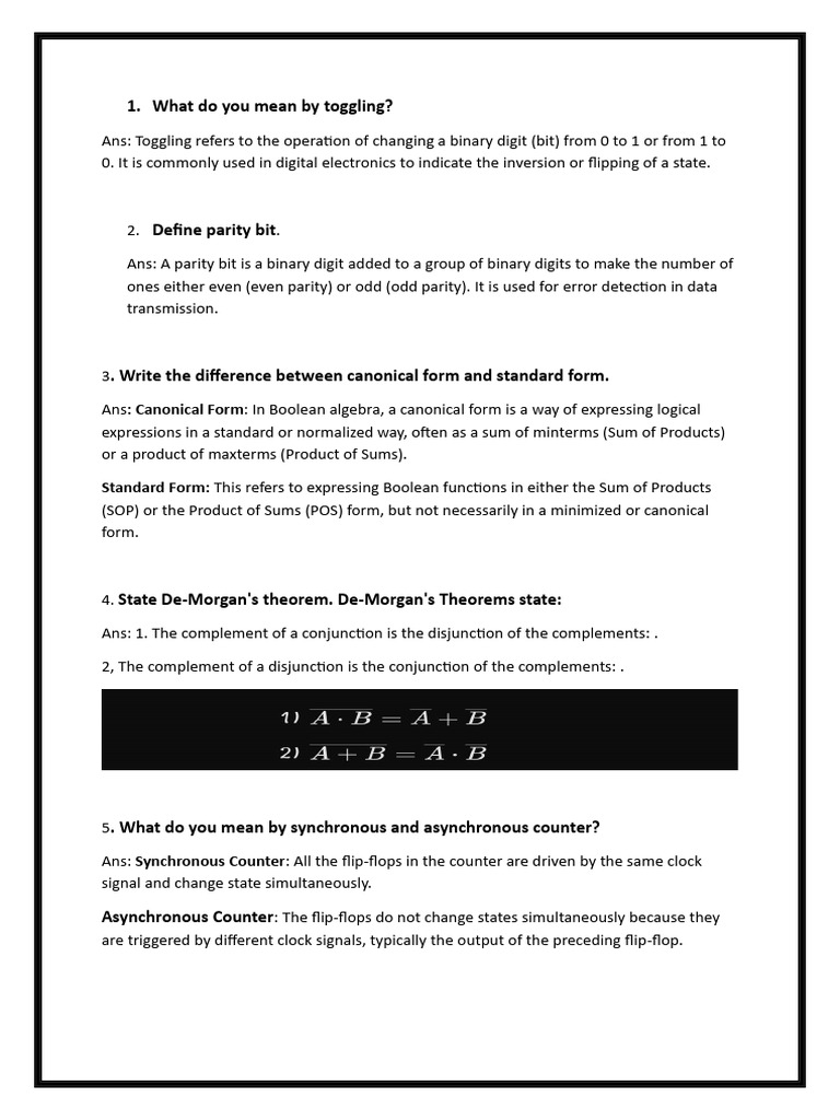 Digital Logic All 2 Mark's | PDF | Logic Gate | Arithmetic