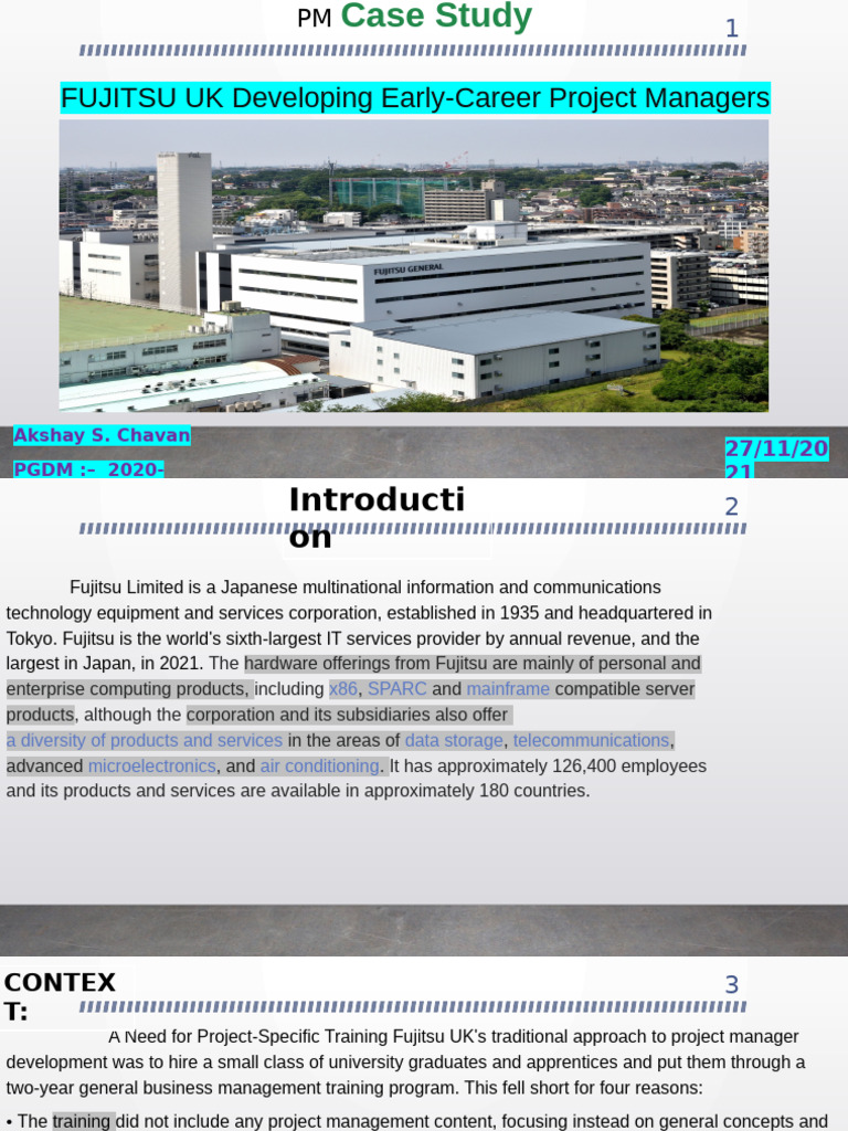 Fujitsu's Early-Career Project Manager Program | PDF | Business