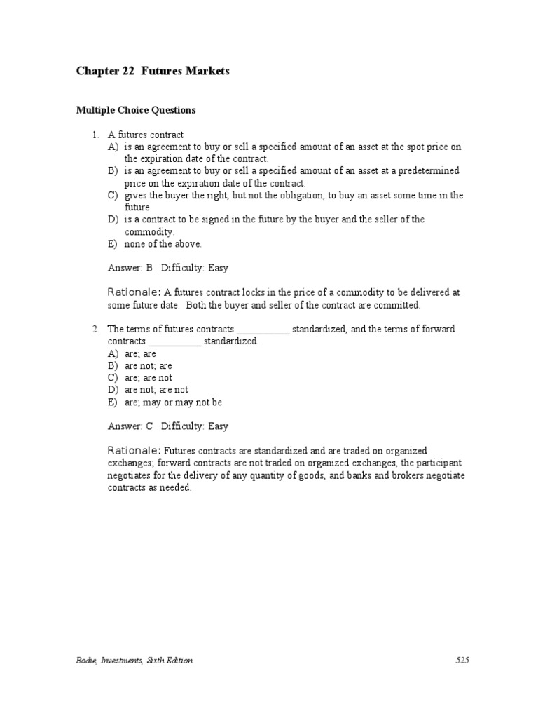 Understanding Futures Markets Concepts | PDF | Futures Contract | Hedge ...