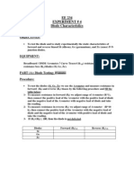 Diode Characteristics Experiment