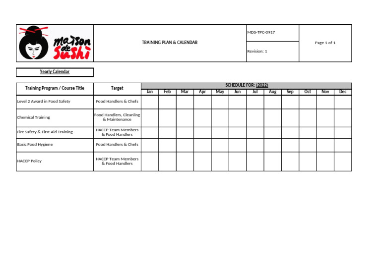 2022 Training Plan & Calendar | PDF