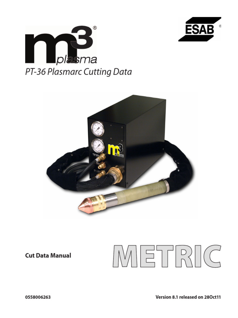 PT-36 Plasmarc Cutting Data Manual | PDF | Welding | Construction