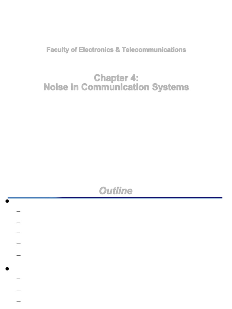 Lecture 4 - Noise in Communication Systems - 2024 | PDF | Signal To ...