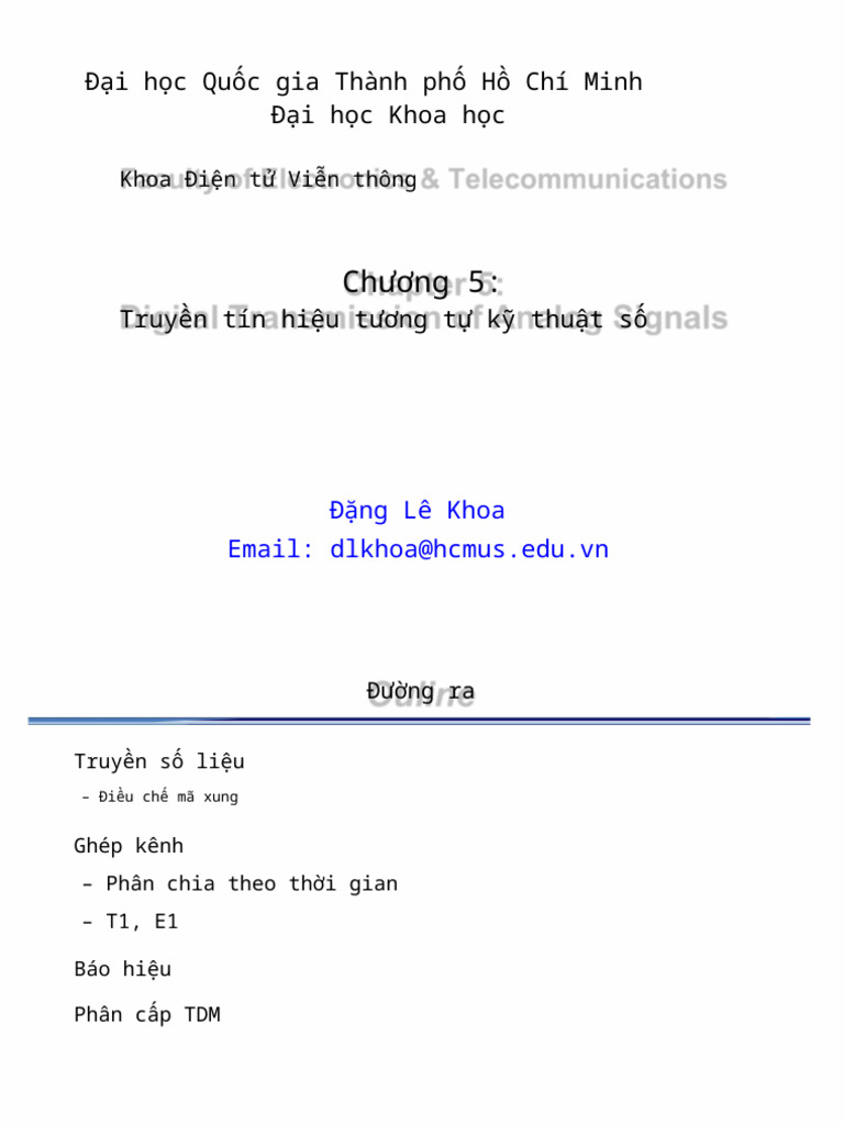 Lecture 5 Digital Transmission 2024-Trans | PDF