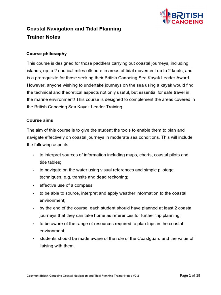 130619CoastalNavigationAndTidalPlanningTrainerNotesV2 2apr17 | PDF ...
