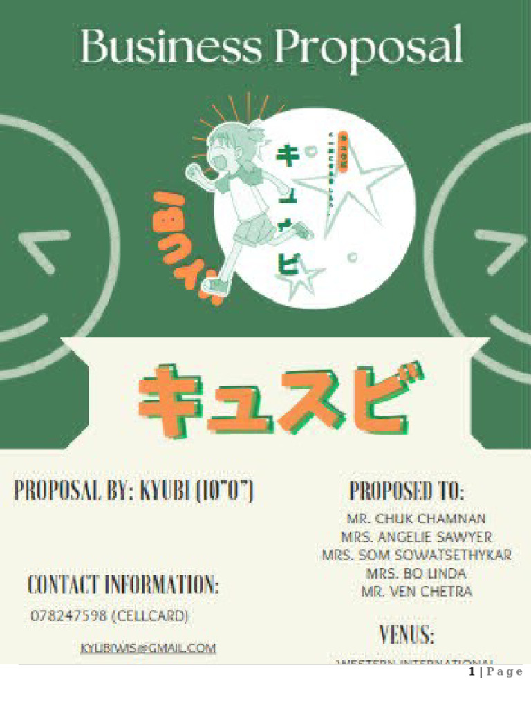 Kyubi's Japanese Cuisine Proposal | PDF | Japanese Cuisine | Menu
