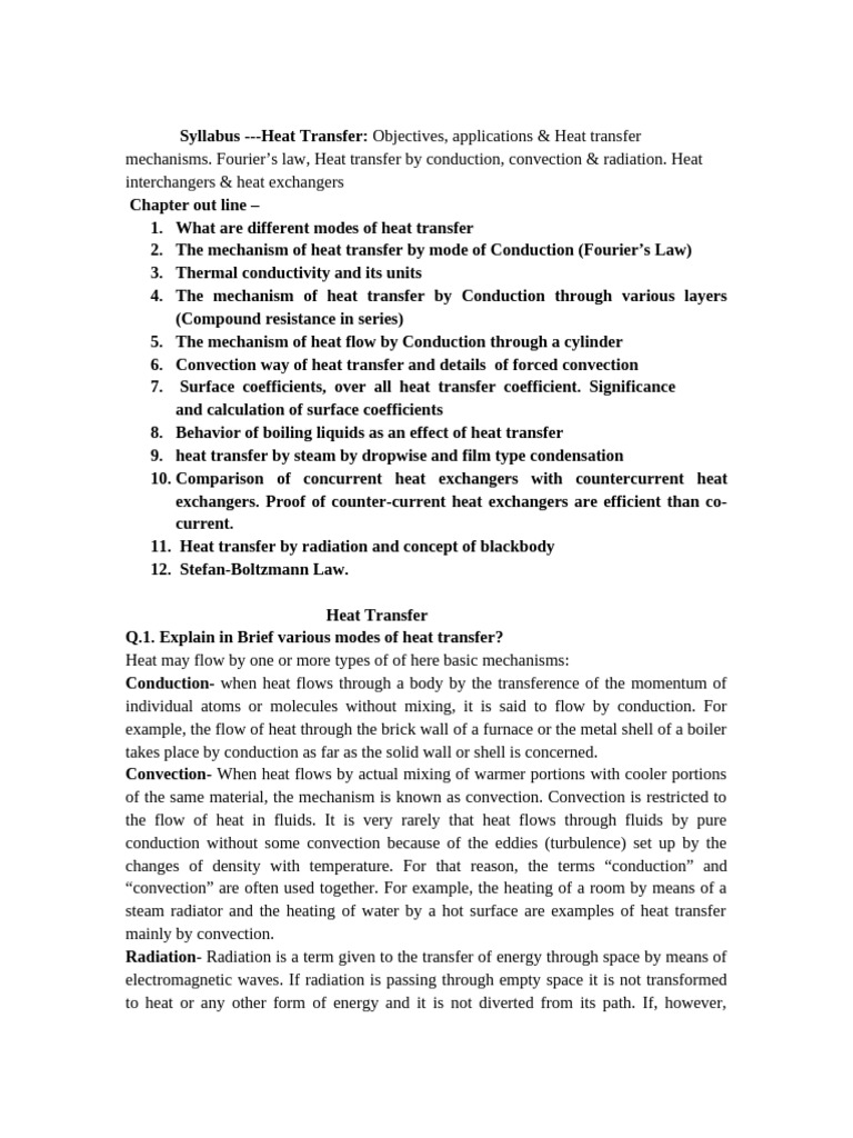 HEAT TRANSFER | PDF | Heat Transfer | Thermal Conduction