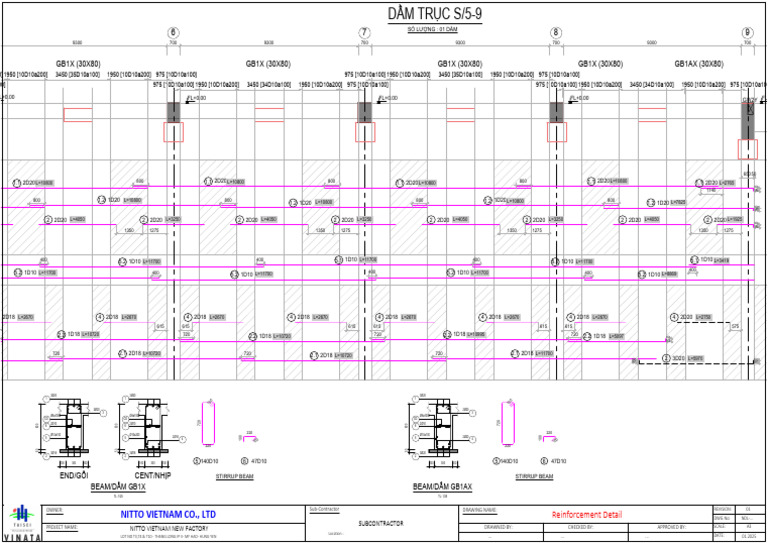 Shop Drawing Rebar Beam s.5-9 | PDF