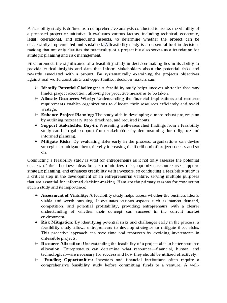 Essential Guide to Feasibility Studies | PDF | Feasibility Study ...