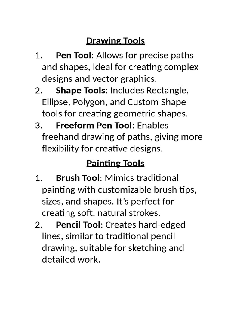 Essential Drawing and Painting Tools | PDF