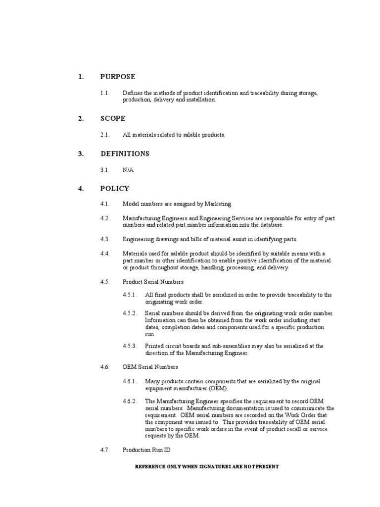 Product Identification & Traceability Guide | PDF | Technology ...