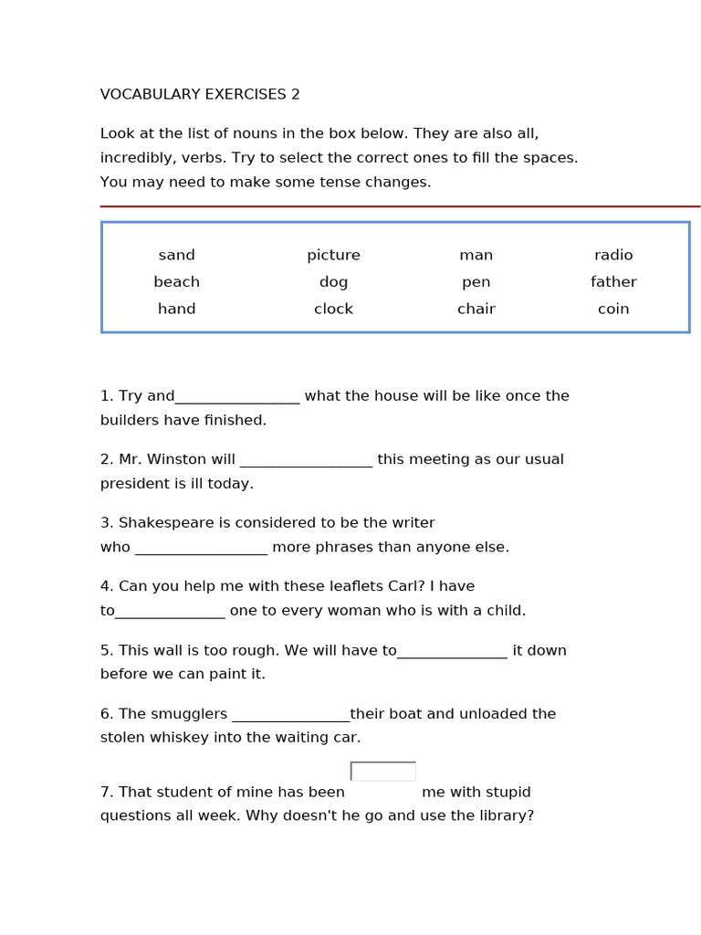 VOCABULARY EXERCISES 2 | PDF | Brand | Linguistics