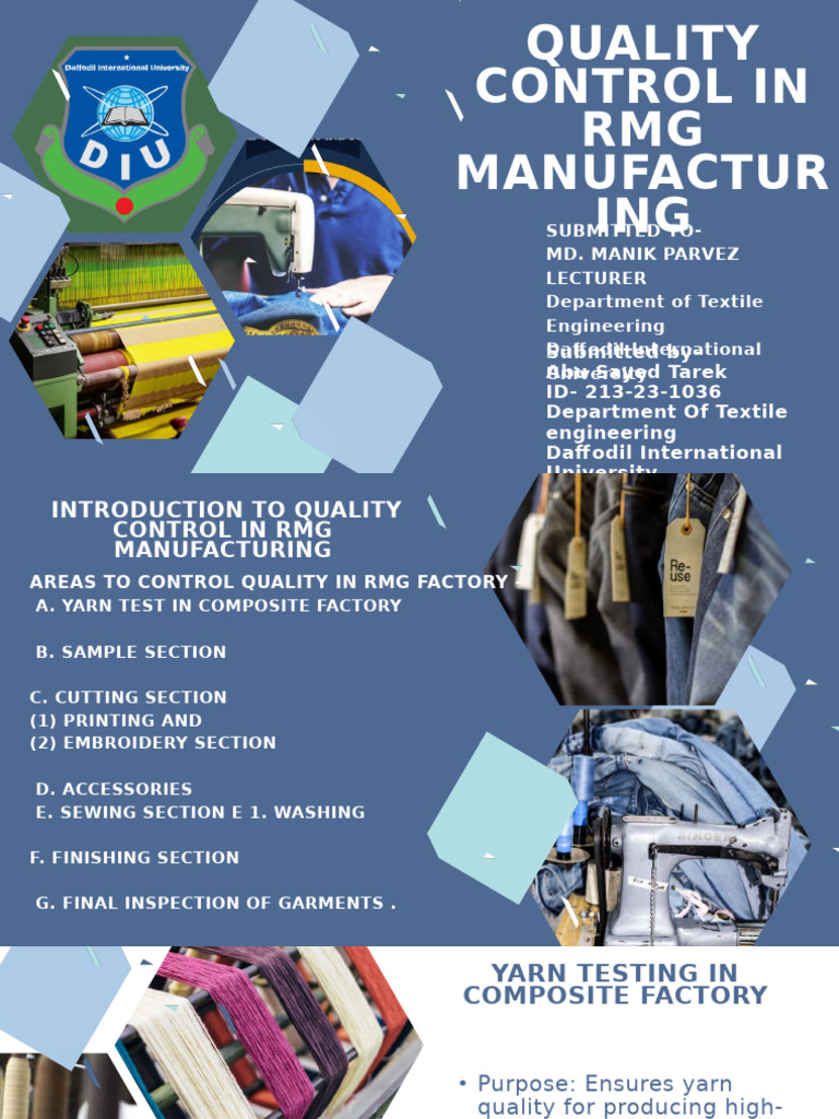Quality Control in RMG Manufacturing | PDF | Textiles | Sewing