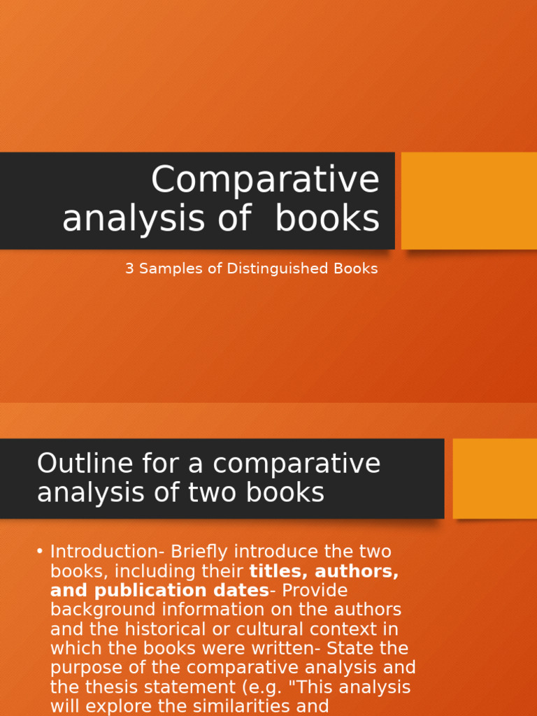Sample Comparative Analysis of Books | PDF | Reading Comprehension ...
