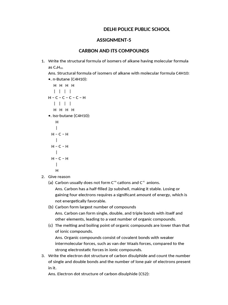 Carbon Compounds and Bonding Explained | PDF | Chemical Bond | Chemical ...