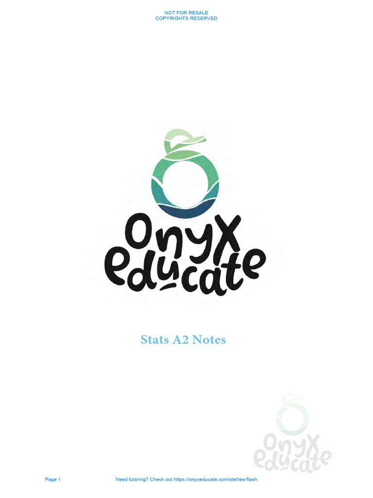Onyx Stats Notes CH 1 6 Dg0r5q | PDF | Quartile | Variance