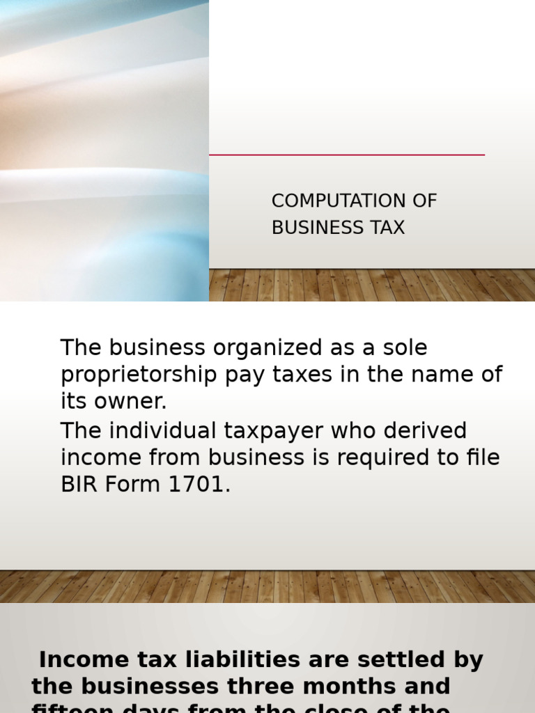 Computing Business Tax | PDF | Income Tax | Taxes