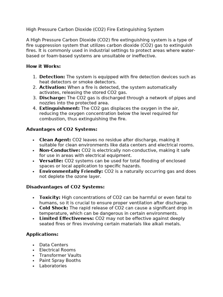 High Pressure CO2 Fire Extinguishing System | PDF | Carbon Dioxide ...