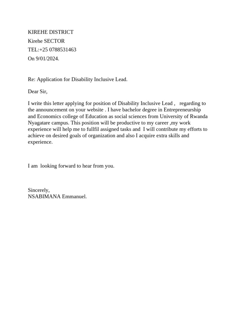 Application Letter | PDF