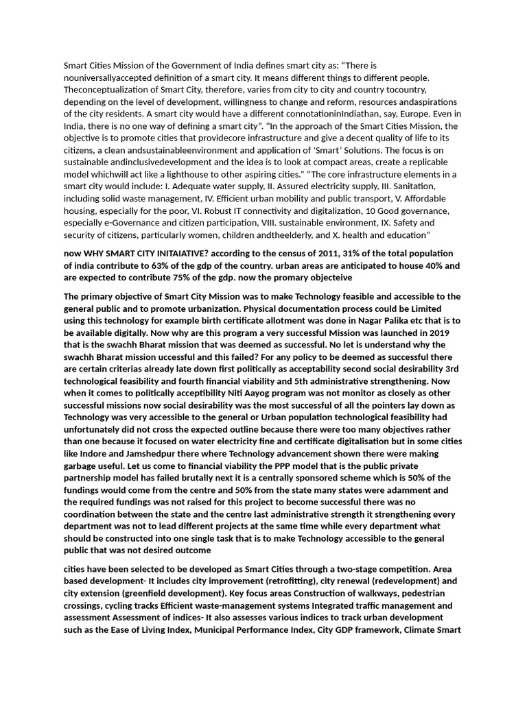 Understanding India's Smart Cities Mission | PDF | Economic Inequality ...