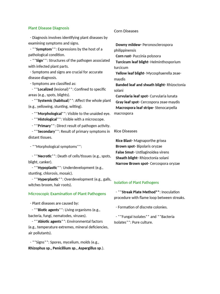 Plant Disease Diagnosis and Symptoms | PDF | Medical Specialties ...