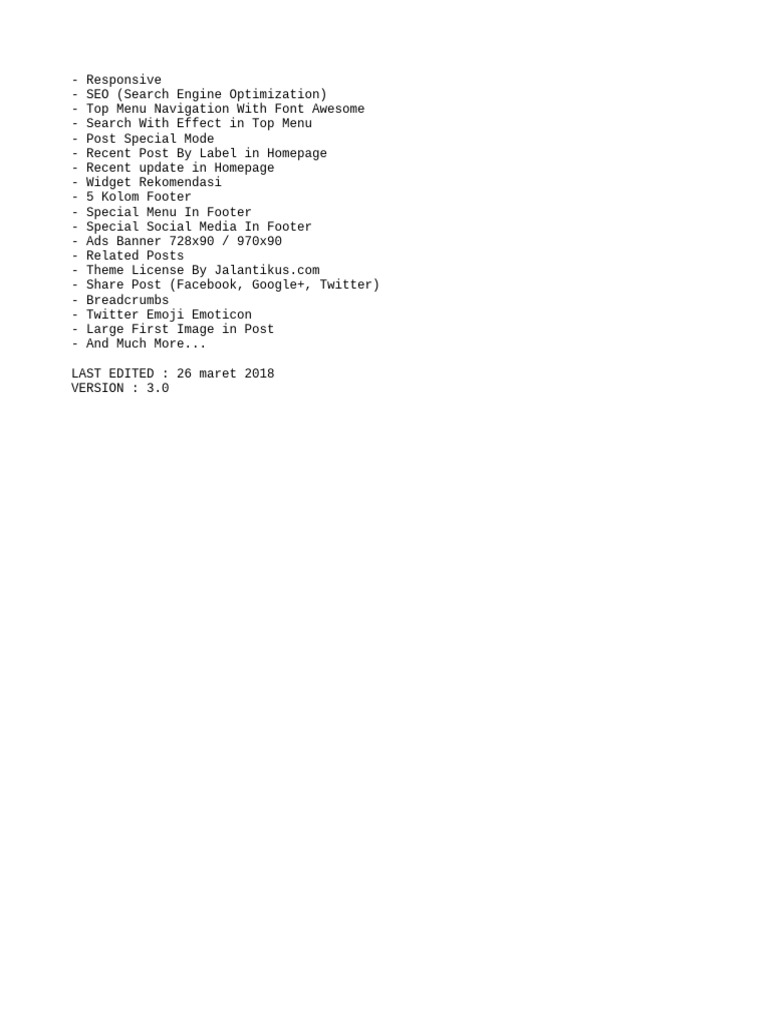 Fitur Template Ini | PDF