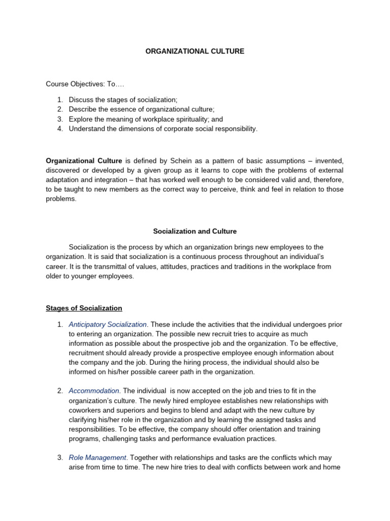 Understanding Schein's Organizational Culture | PDF | Corporate Social ...