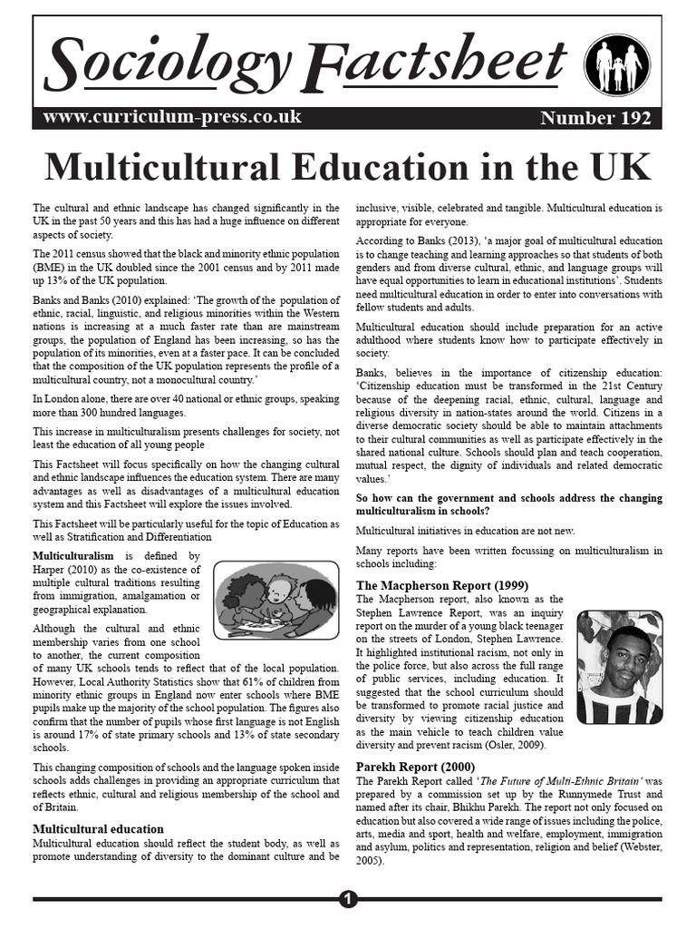 192 Multicultural Education in The UK Sample | PDF | Multiculturalism ...