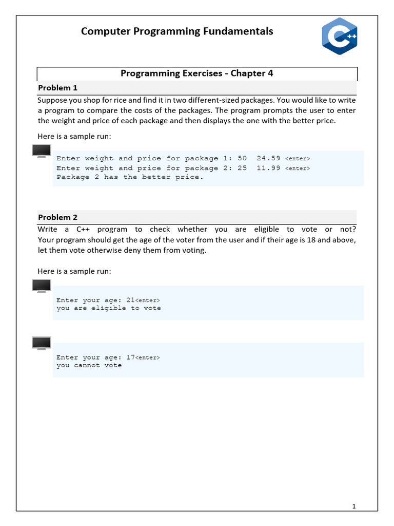 Programming Exercises - Chapter 4 | PDF