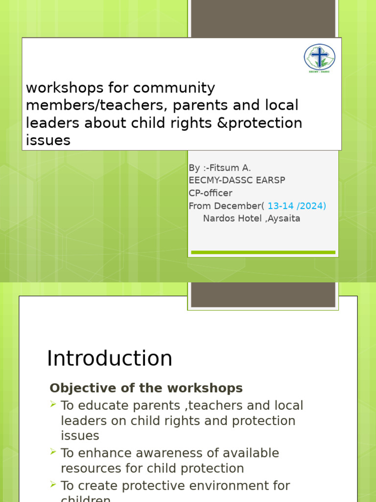 Child Right Workshops 2024 | PDF | Child Protection | Child Abuse