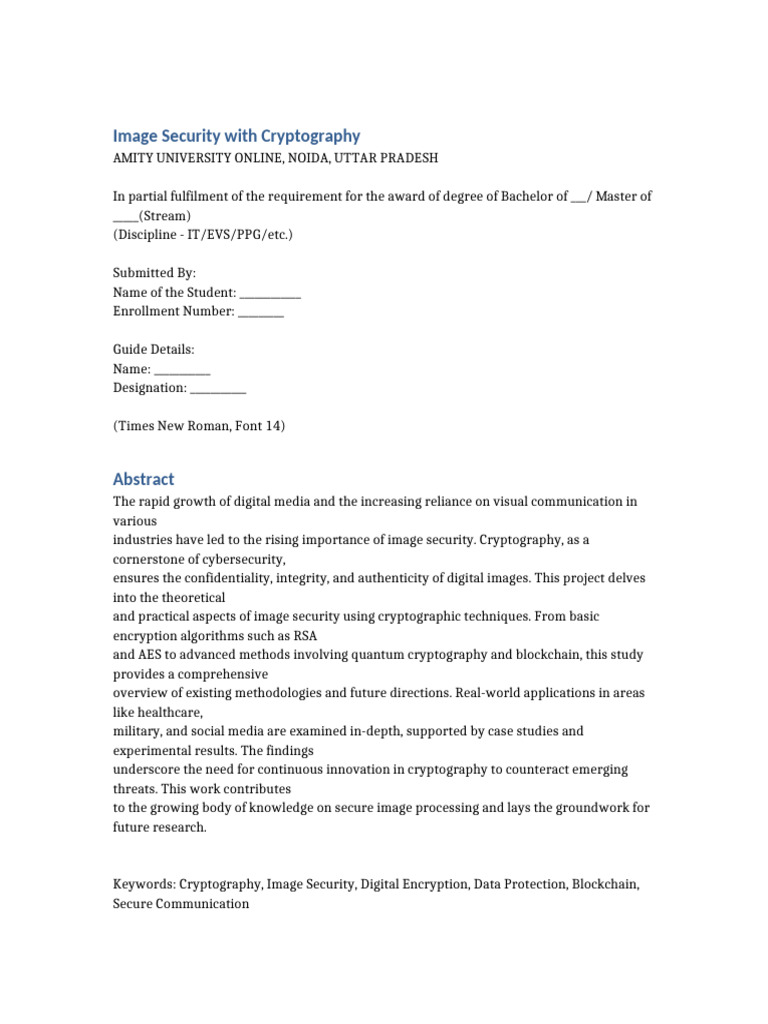 Image Security Through Cryptography | PDF | Cryptography | Encryption