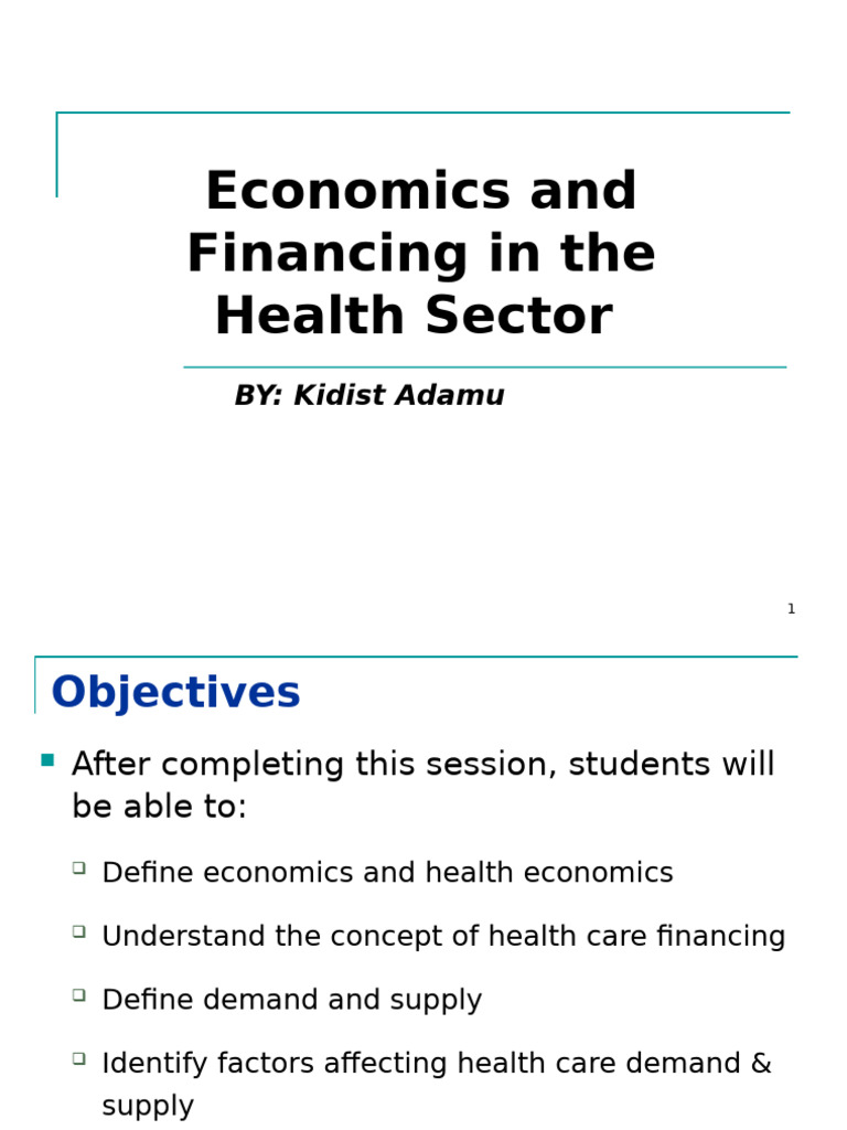 Health Economics and Financing Overview | PDF | Economics | Demand