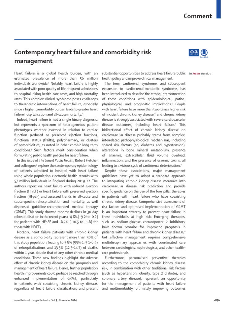 Contemporary Heart Failure and Comorbidity Risk Ma | PDF | Heart ...