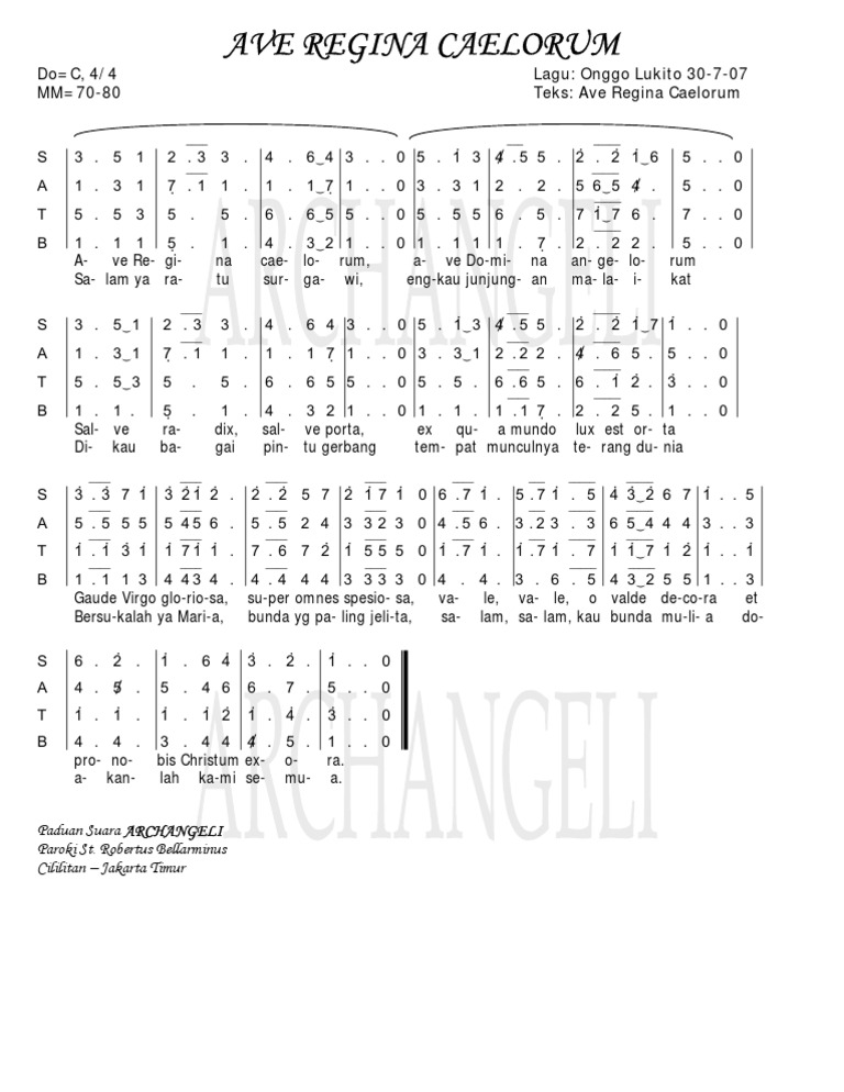 Ave Regina Caelorum PDF