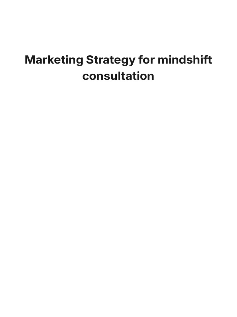 Mindshift Consultation | PDF | Mental Health | Empowerment