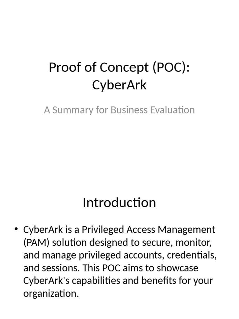 CyberArk POC Summary | PDF