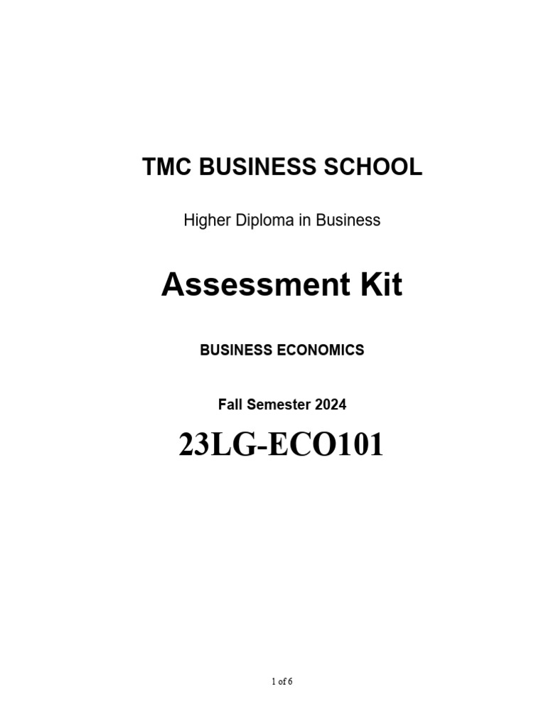 23LG-ECO101 - Written Assignment - Fall Semester 2024 | PDF | Monopoly ...
