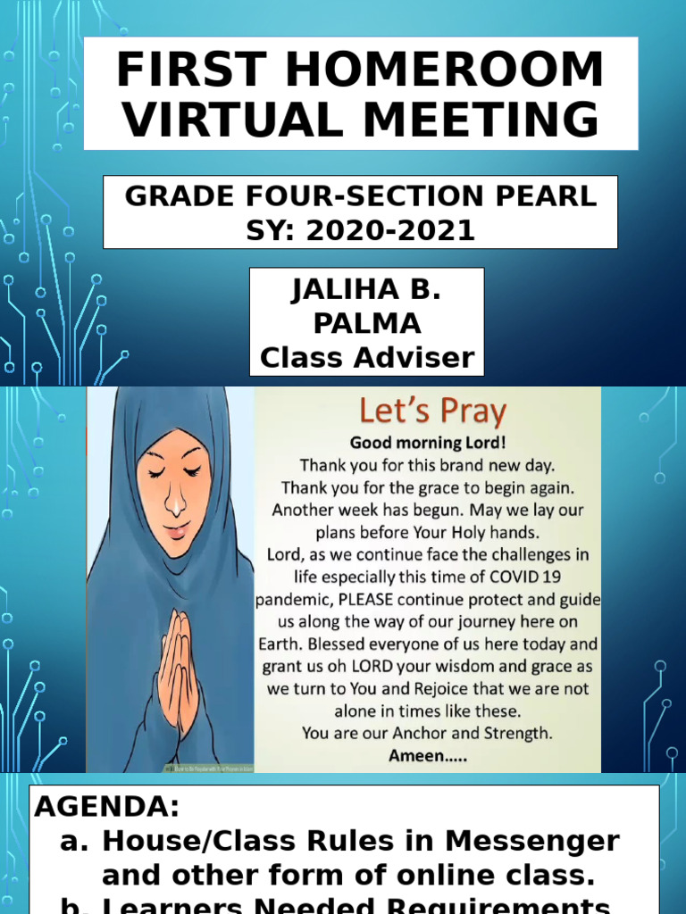 First Homeroom Virtual Meeting | PDF