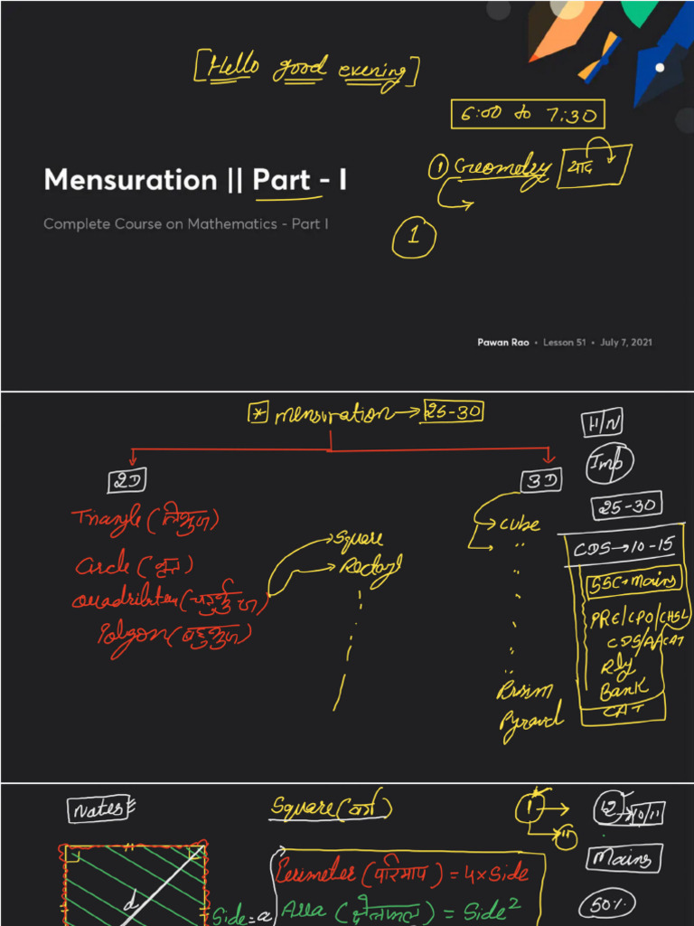 Introduction To Mensuration Squar With Anno 1674570041468 | PDF