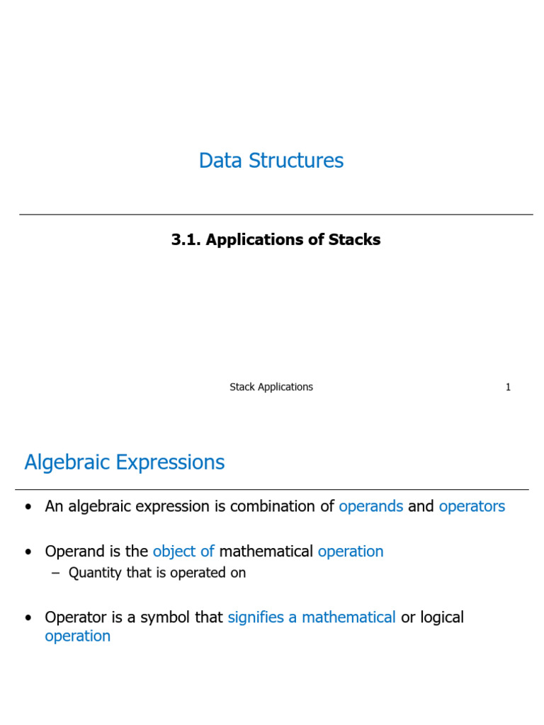 Stack Applications in Expression Conversion | PDF | Computer ...